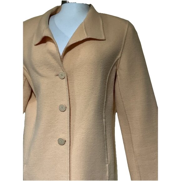 vtg y2k boiled wool cardigan sweater jacket butter yellow Alexandra Bartlett New - Picture 2 of 7